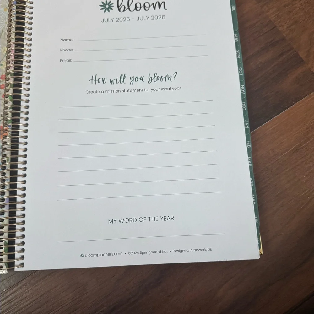 Floral Spiral Notebook - 'twenty five twenty six'